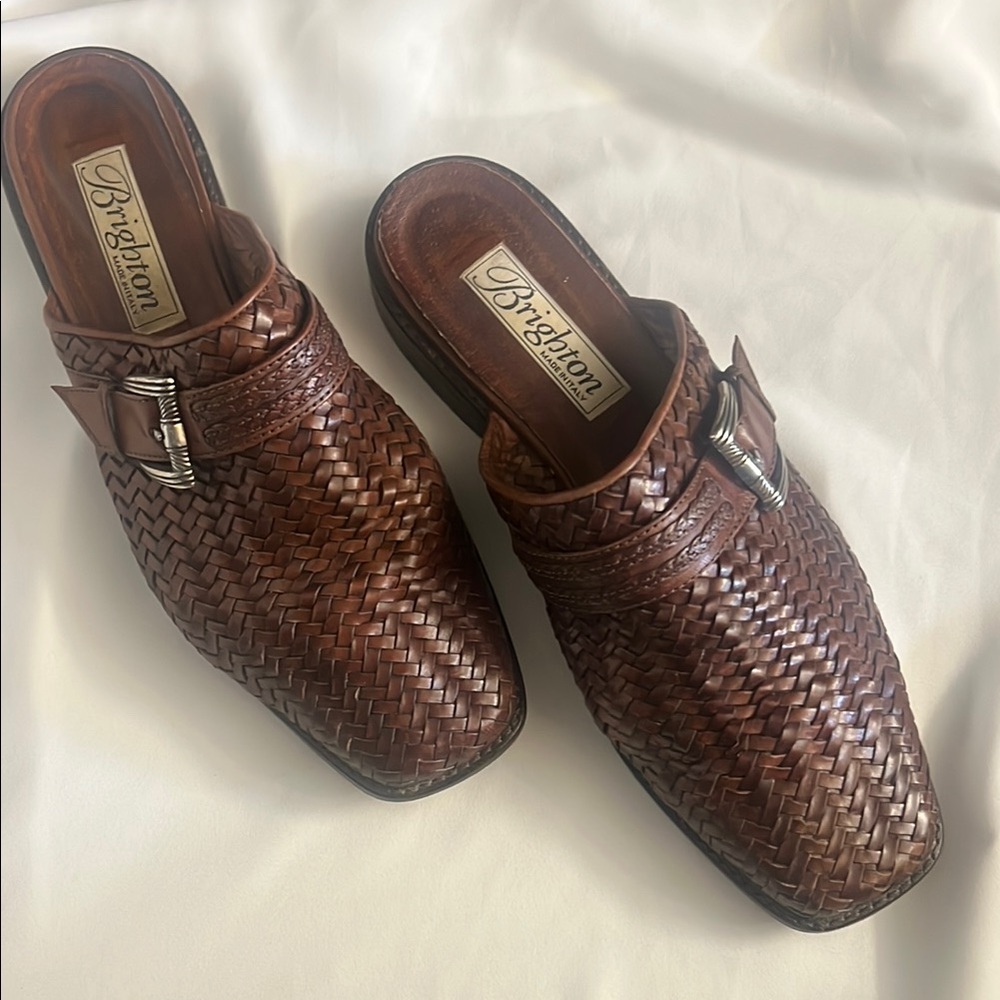 Brighton Brown Woven Leather Loafers